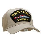 WWII Korea Veteran Fan Shape Patched Cotton Mesh Cap