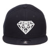 Diamond Embroidered Wool Flat Snapback Cap