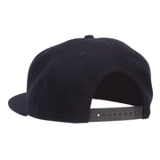 Diamond Embroidered Wool Flat Snapback Cap