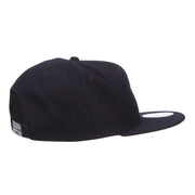 Diamond Embroidered Wool Flat Snapback Cap