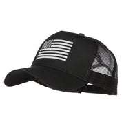 USA White Line Flag Embroidered Mesh Cap