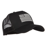 USA White Line Flag Embroidered Mesh Cap