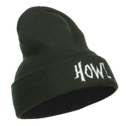 Halloween Howl Embroidered Long Beanie