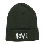 Halloween Howl Embroidered Long Beanie