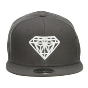 Diamond Embroidered Wool Flat Snapback Cap