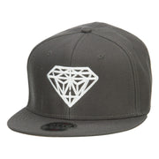 Diamond Embroidered Wool Flat Snapback Cap