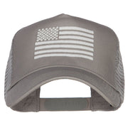 USA White Line Flag Embroidered Mesh Cap