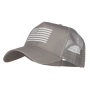 USA White Line Flag Embroidered Mesh Cap