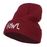 Halloween Howl Embroidered Long Beanie