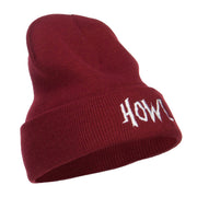 Halloween Howl Embroidered Long Beanie