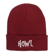 Halloween Howl Embroidered Long Beanie