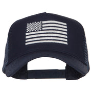 USA White Line Flag Embroidered Mesh Cap