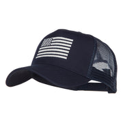 USA White Line Flag Embroidered Mesh Cap