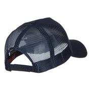 USA White Line Flag Embroidered Mesh Cap