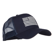 USA White Line Flag Embroidered Mesh Cap