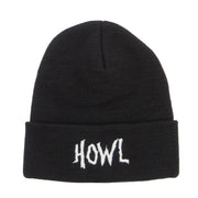 Halloween Howl Embroidered Long Beanie