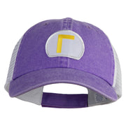 Waluigi Patched Washed Pigment Dyed Twill Trucker Cap - Purple-White OSFM