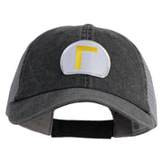 Waluigi Patched Washed Pigment Dyed Twill Trucker Cap - Black-Grey OSFM