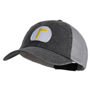 Waluigi Patched Washed Pigment Dyed Twill Trucker Cap - Black-Grey OSFM