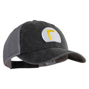 Waluigi Patched Washed Pigment Dyed Twill Trucker Cap - Black-Grey OSFM