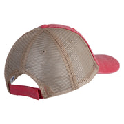 Waluigi Patched Washed Pigment Dyed Twill Trucker Cap - Red Tan OSFM