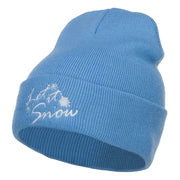 Let it Snow Embroidered Long Beanie