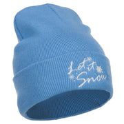 Let it Snow Embroidered Long Beanie