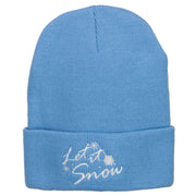 Let it Snow Embroidered Long Beanie