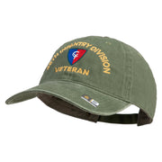 U.S. Army 38th Infantry Division Embroidered Washed Solid Pigment Dyed Cotton Twill Brass Buckle Cap - Olive OSFM