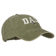 Dad with Military Dog Tags Embroidered Washed Cotton Twill Cap