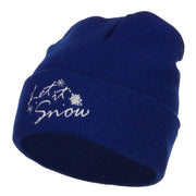 Let it Snow Embroidered Long Beanie