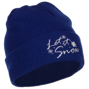 Let it Snow Embroidered Long Beanie