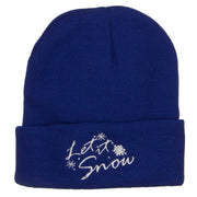 Let it Snow Embroidered Long Beanie