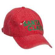 Christmas Hat Santa Claus Embroidered Washed Cap