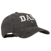 Dad with Military Dog Tags Embroidered Washed Cotton Twill Cap