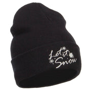 Let it Snow Embroidered Long Beanie