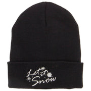 Let it Snow Embroidered Long Beanie