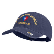 U.S. Army 38th Infantry Division Embroidered Washed Solid Pigment Dyed Cotton Twill Brass Buckle Cap - Navy OSFM