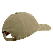U.S. Army 38th Infantry Division Embroidered Washed Solid Pigment Dyed Cotton Twill Brass Buckle Cap - Khaki OSFM
