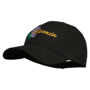 USA State Wisconsin Wood Violet Embroidered Low Profile Cap