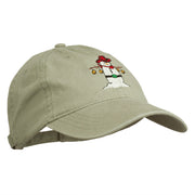 Western Snowman Embroidered Washed Dyed Cap