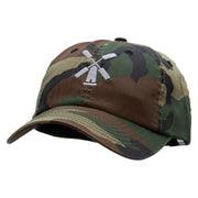 The Windmill Embroidered Enzyme Washed Camo Cap - Camo OSFM