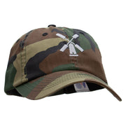 The Windmill Embroidered Enzyme Washed Camo Cap - Camo OSFM