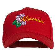 USA State Wisconsin Wood Violet Embroidered Low Profile Cap