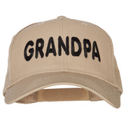 Wording of Grandpa Embroidered Solid Cotton Pro Style Cap