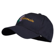 USA State Wisconsin Wood Violet Embroidered Low Profile Cap