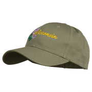 USA State Wisconsin Wood Violet Embroidered Low Profile Cap