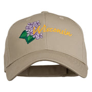 USA State Wisconsin Wood Violet Embroidered Low Profile Cap