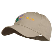 USA State Wisconsin Wood Violet Embroidered Low Profile Cap