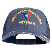 U.S. Army 38th Infantry Division Embroidered Low Profile Special Cotton Mesh Cap - Navy OSFM